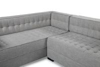 Iconic Home Lorenzo Left Facing Linen Tufted Sectional Sofa 