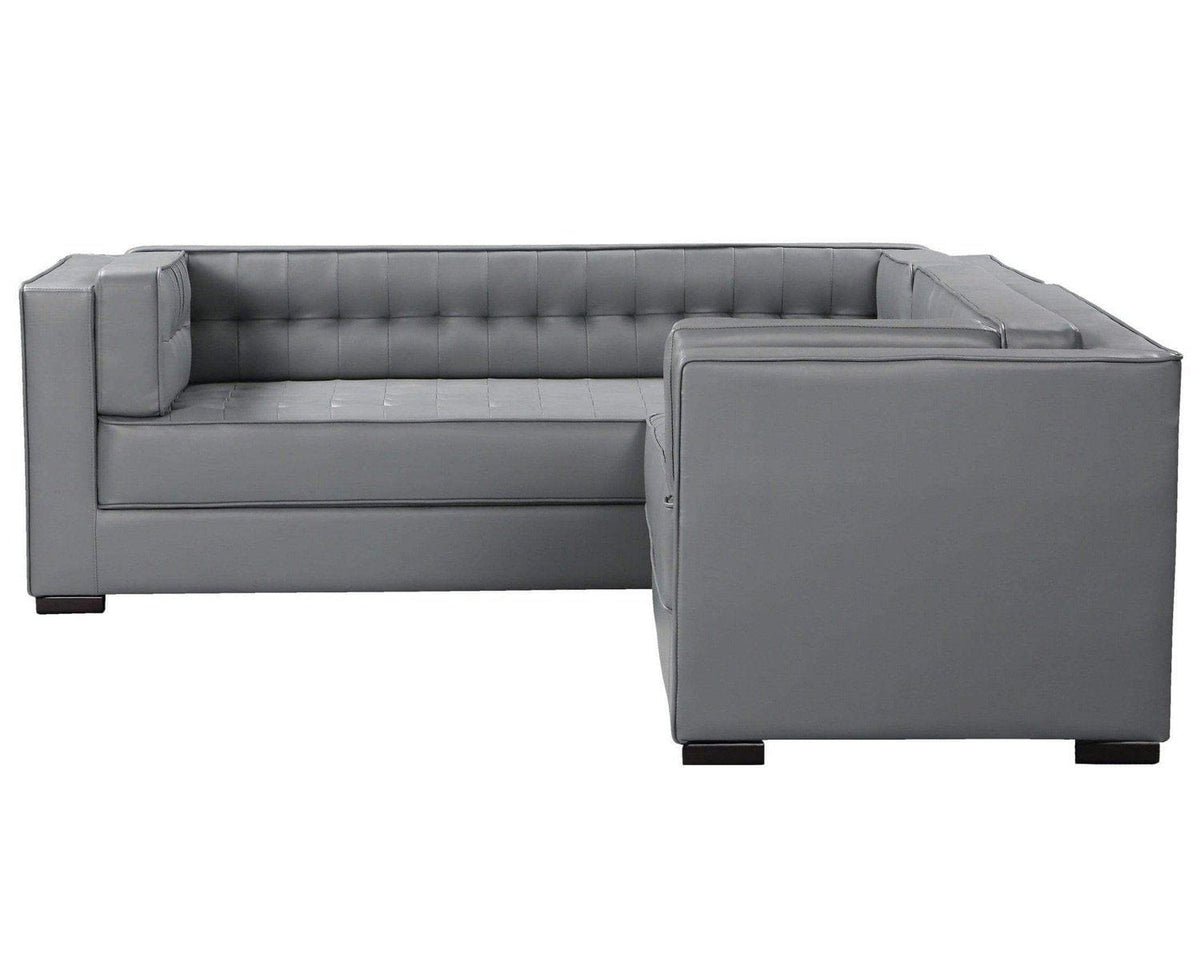 Iconic Home Lorenzo Left Facing Faux Leather Tufted Sectional Sofa 