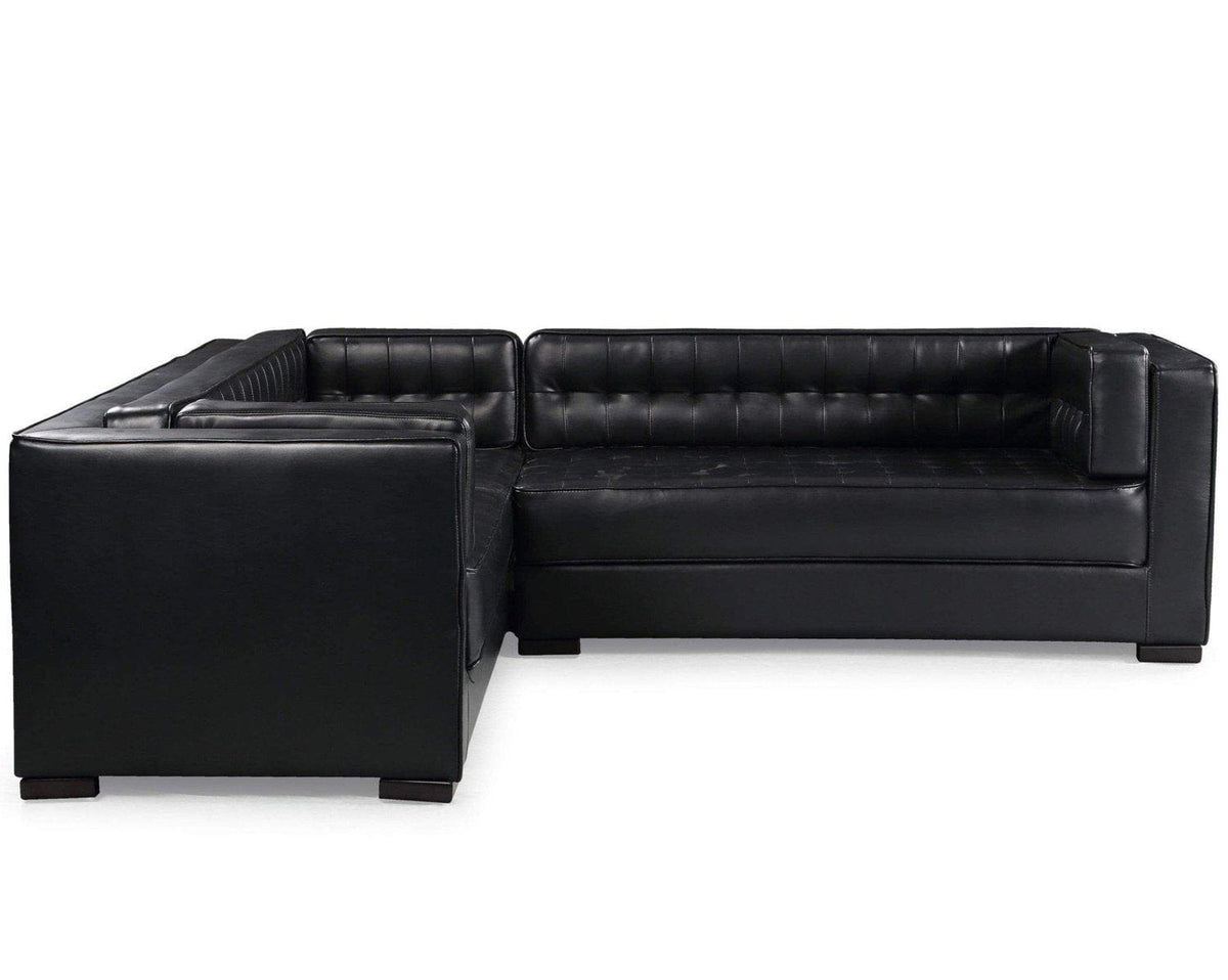 Iconic Home Lorenzo Left Facing Faux Leather Tufted Sectional Sofa 