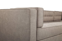 Iconic Home Lorenzo Right Facing Linen Tufted Sectional Sofa 