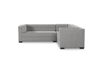 Iconic Home Lorenzo Right Facing Linen Tufted Sectional Sofa 