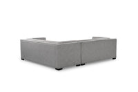 Iconic Home Lorenzo Right Facing Linen Tufted Sectional Sofa 