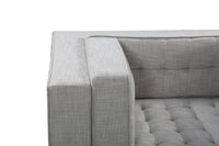 Iconic Home Lorenzo Right Facing Linen Tufted Sectional Sofa 