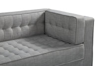 Iconic Home Lorenzo Right Facing Linen Tufted Sectional Sofa 