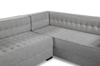 Iconic Home Lorenzo Right Facing Linen Tufted Sectional Sofa 