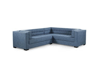 Iconic Home Lorenzo Right Facing Linen Tufted Sectional Sofa 