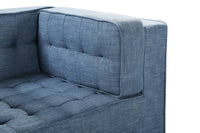 Iconic Home Lorenzo Right Facing Linen Tufted Sectional Sofa 