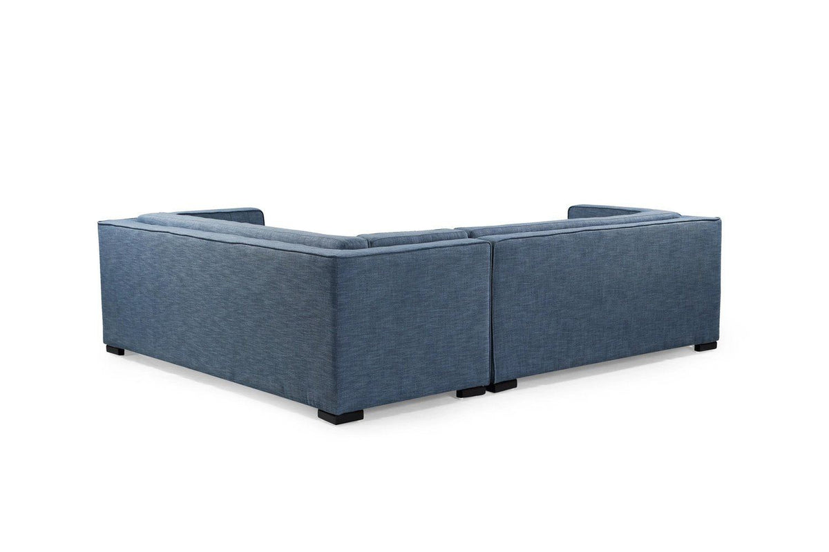 Iconic Home Lorenzo Right Facing Linen Tufted Sectional Sofa 