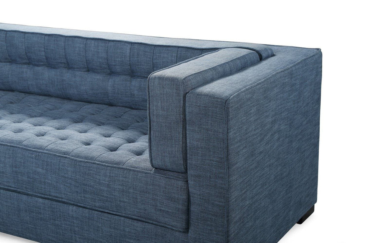 Iconic Home Lorenzo Right Facing Linen Tufted Sectional Sofa 