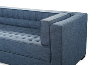 Iconic Home Lorenzo Right Facing Linen Tufted Sectional Sofa 