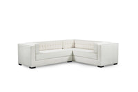 Iconic Home Lorenzo Right Facing Linen Tufted Sectional Sofa 