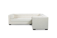 Iconic Home Lorenzo Right Facing Linen Tufted Sectional Sofa 