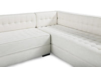 Iconic Home Lorenzo Right Facing Linen Tufted Sectional Sofa 