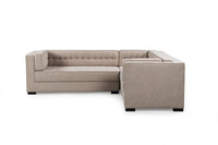 Iconic Home Lorenzo Right Facing Linen Tufted Sectional Sofa 