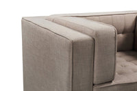 Iconic Home Lorenzo Right Facing Linen Tufted Sectional Sofa 