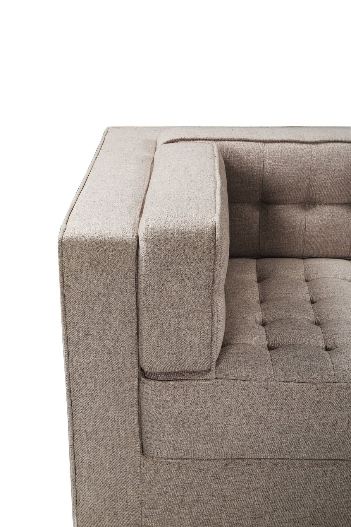 Iconic Home Lorenzo Right Facing Linen Tufted Sectional Sofa 