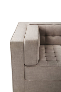 Iconic Home Lorenzo Right Facing Linen Tufted Sectional Sofa 