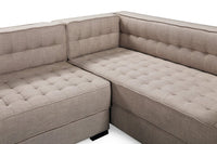 Iconic Home Lorenzo Right Facing Linen Tufted Sectional Sofa 