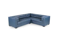 Iconic Home Lorenzo Right Facing Faux Leather Tufted Sectional Sofa 