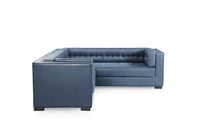 Iconic Home Lorenzo Right Facing Faux Leather Tufted Sectional Sofa 