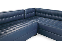 Iconic Home Lorenzo Right Facing Faux Leather Tufted Sectional Sofa 