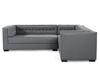 Iconic Home Lorenzo Right Facing Faux Leather Tufted Sectional Sofa 