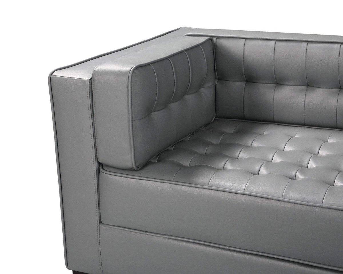 Iconic Home Lorenzo Right Facing Faux Leather Tufted Sectional Sofa 