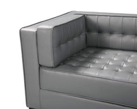 Iconic Home Lorenzo Right Facing Faux Leather Tufted Sectional Sofa 