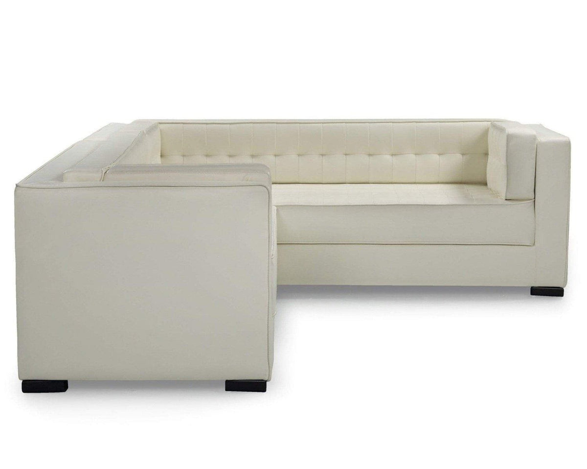 Iconic Home Lorenzo Right Facing Faux Leather Tufted Sectional Sofa 