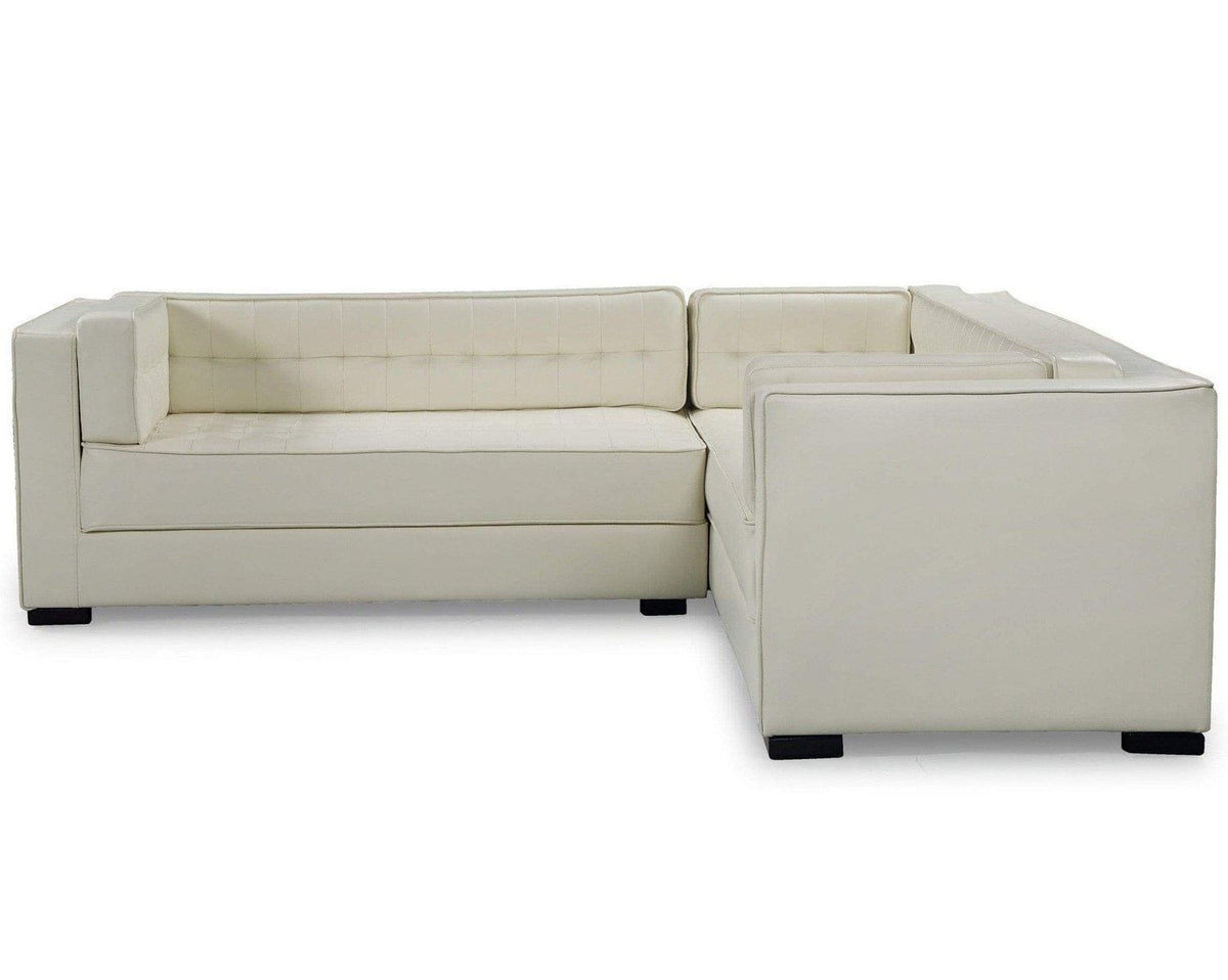 Iconic Home Lorenzo Right Facing Faux Leather Tufted Sectional Sofa 