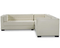 Iconic Home Lorenzo Right Facing Faux Leather Tufted Sectional Sofa 