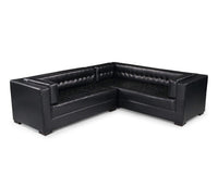 Iconic Home Lorenzo Right Facing Faux Leather Tufted Sectional Sofa 