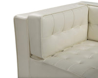 Iconic Home Lorenzo Right Facing Faux Leather Tufted Sectional Sofa 
