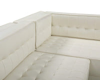 Iconic Home Lorenzo Right Facing Faux Leather Tufted Sectional Sofa 