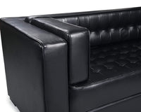 Iconic Home Lorenzo Right Facing Faux Leather Tufted Sectional Sofa 