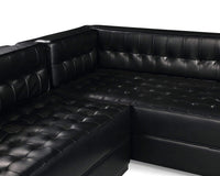 Iconic Home Lorenzo Right Facing Faux Leather Tufted Sectional Sofa 