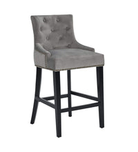 Iconic Home Lyric Tufted Velvet Counter Stool Chair 