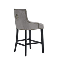 Iconic Home Lyric Tufted Velvet Counter Stool Chair 