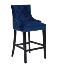 Iconic Home Lyric Tufted Velvet Counter Stool Chair 