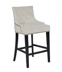 Iconic Home Lyric Tufted Velvet Counter Stool Chair 