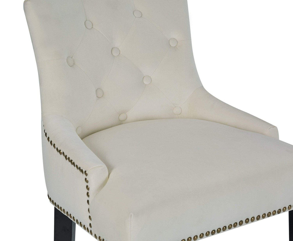 Iconic Home Lyric Tufted Velvet Counter Stool Chair 
