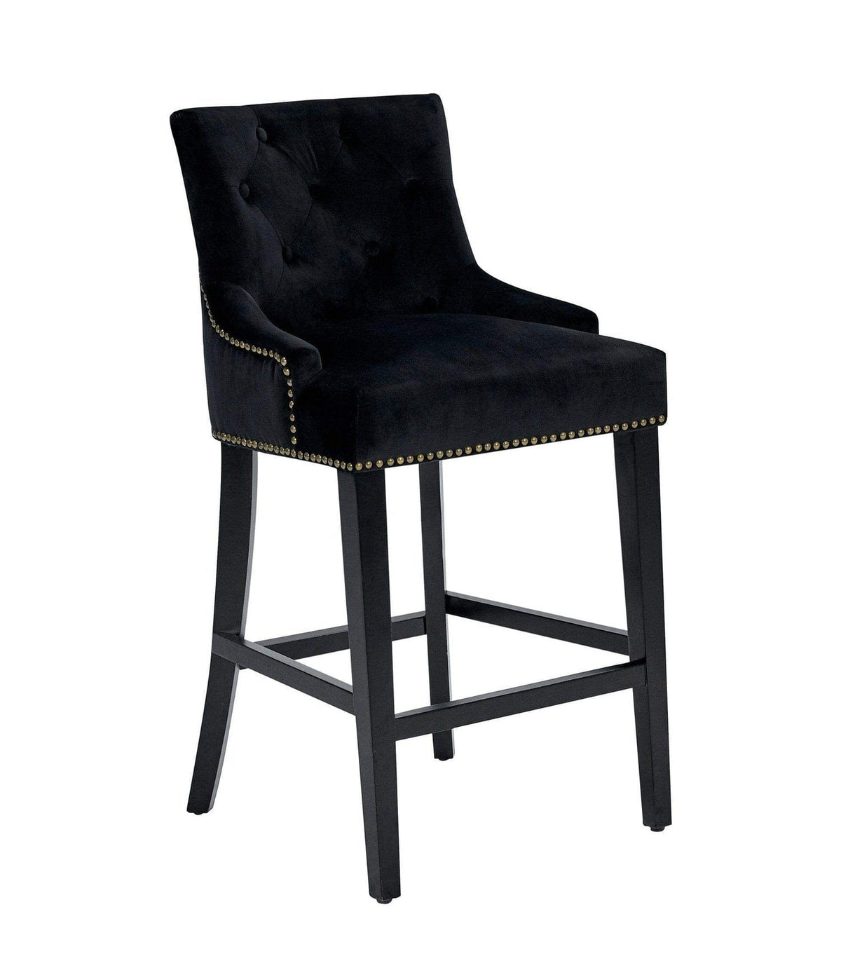 Iconic Home Lyric Tufted Velvet Counter Stool Chair 