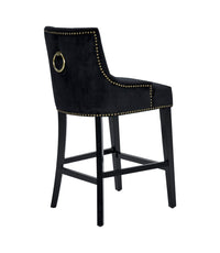 Iconic Home Lyric Tufted Velvet Counter Stool Chair 