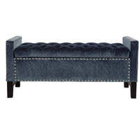 Chic Home Marcus Tufted Velvet Storage Bench Grey