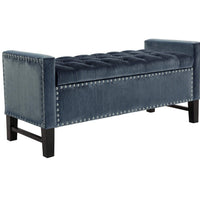 Chic Home Marcus Tufted Velvet Storage Bench Grey