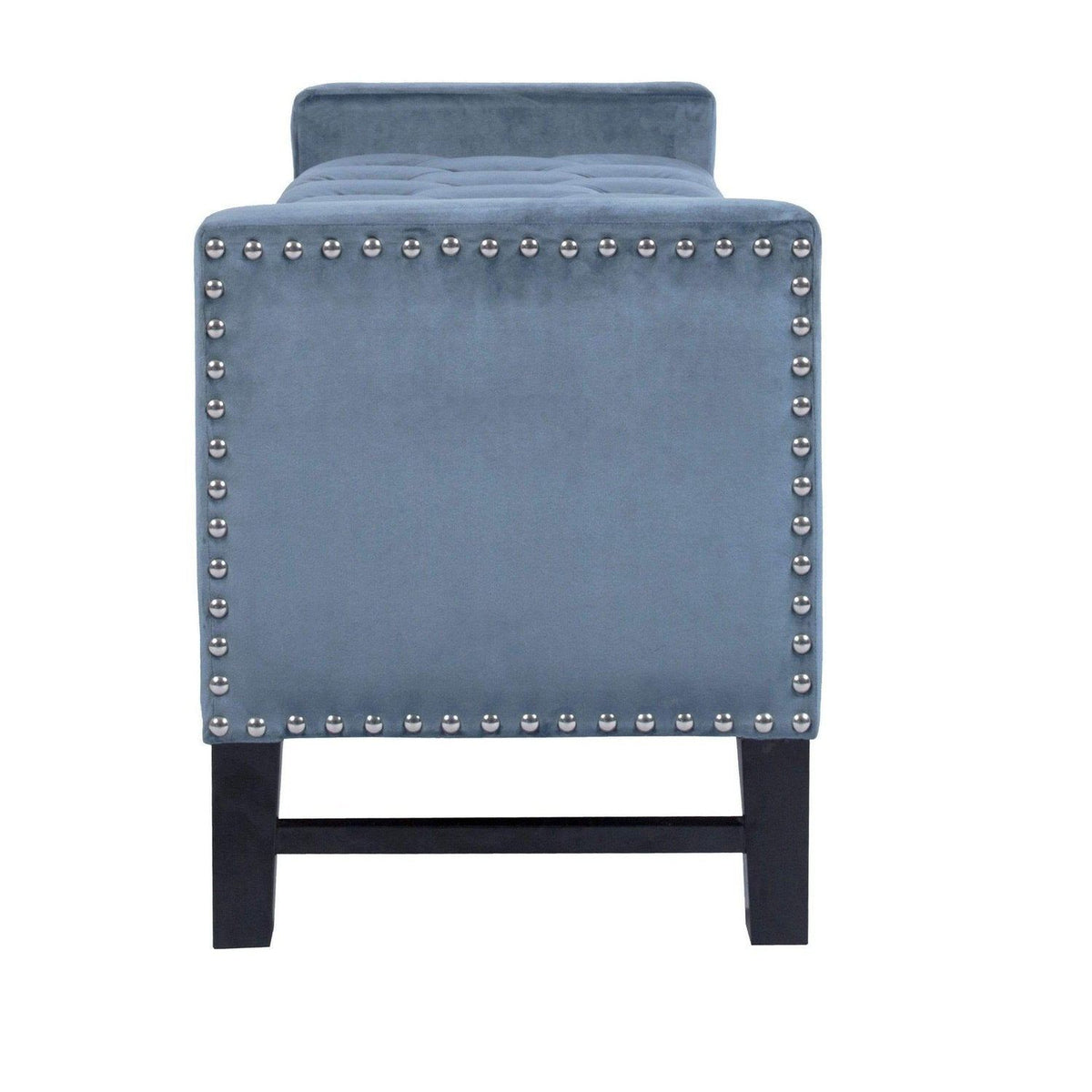 Chic Home Marcus Tufted Velvet Storage Bench Slate Blue