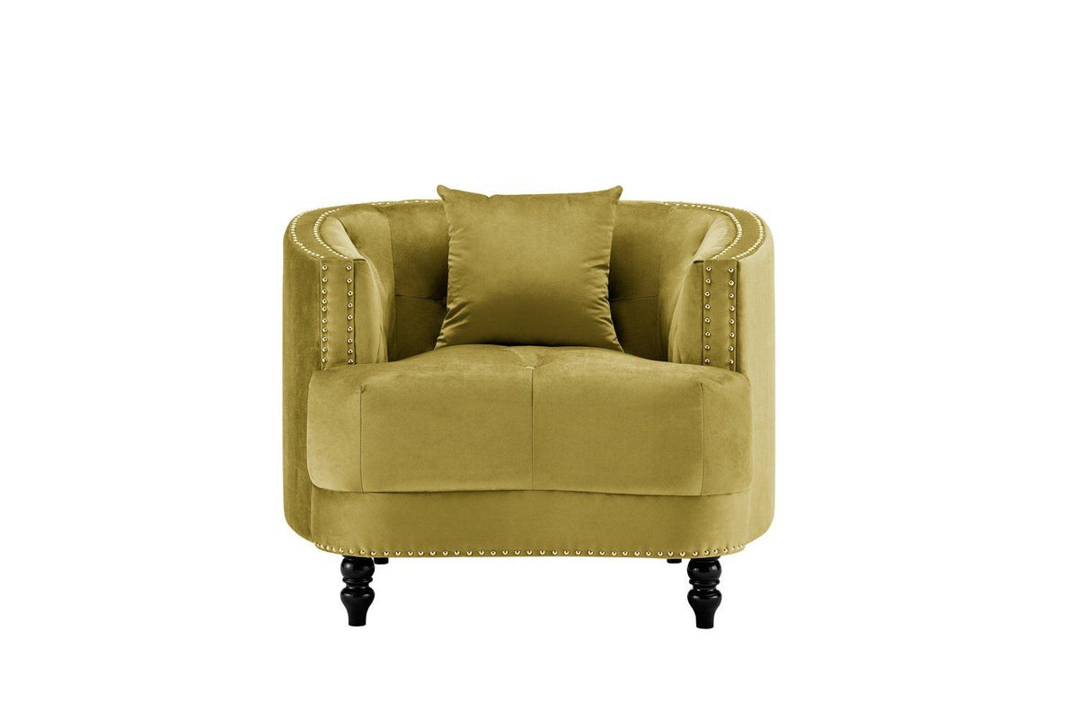 Iconic Home Meredith Tufted Velvet Club Chair 