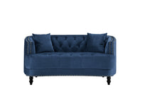 Iconic Home Meredith Tufted Velvet Loveseat Sofa 