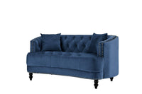 Iconic Home Meredith Tufted Velvet Loveseat Sofa 