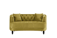 Iconic Home Meredith Tufted Velvet Loveseat Sofa 